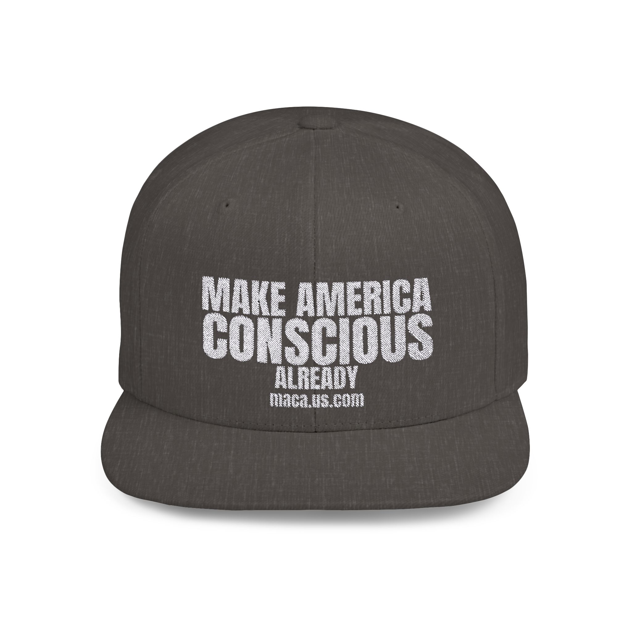 Flat Bill Snapback - MAKE AMERICA CONSCIOUS ALREADY - Image 7