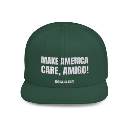 Flat Bill Snapback - MAKE AMERICA CARE, AMIGO! - Image 14