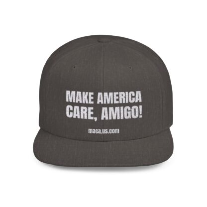 Flat Bill Snapback - MAKE AMERICA CARE, AMIGO! - Image 7