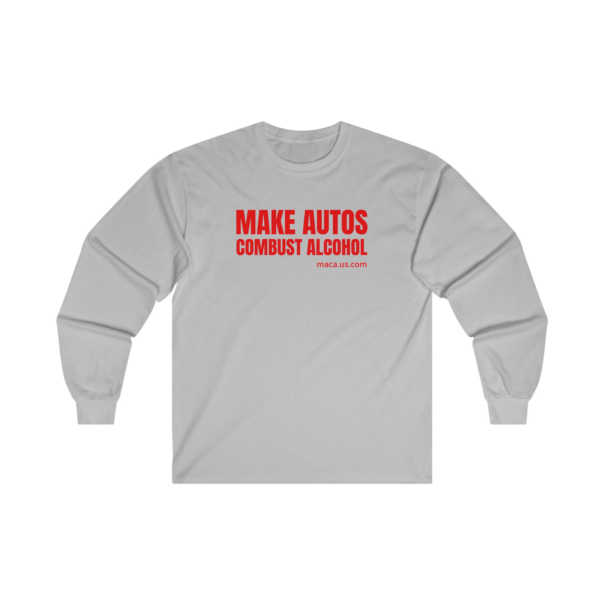 Unisex Ultra Cotton Long Sleeve Tee - MAKE AUTOS COMBUST ALCOHOL - Image 9