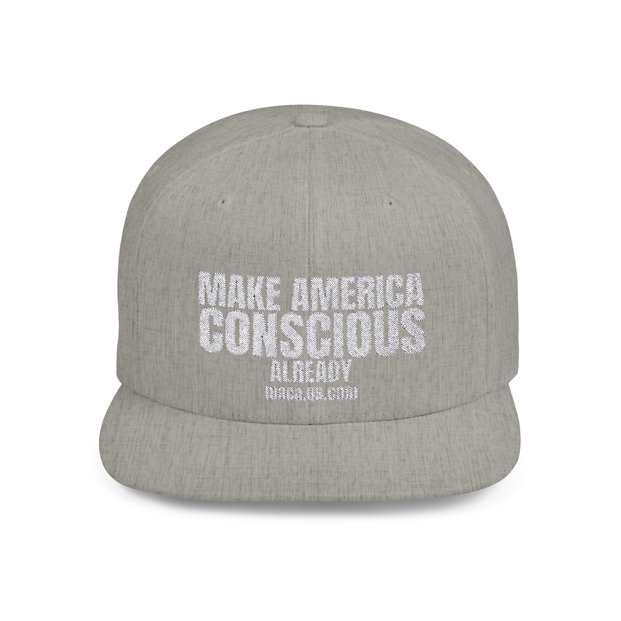 Flat Bill Snapback - MAKE AMERICA CONSCIOUS ALREADY - Image 9