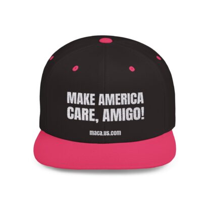 Flat Bill Snapback - MAKE AMERICA CARE, AMIGO! - Image 3
