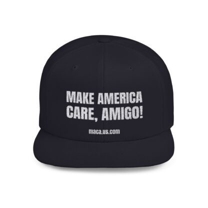 Flat Bill Snapback - MAKE AMERICA CARE, AMIGO! - Image 8