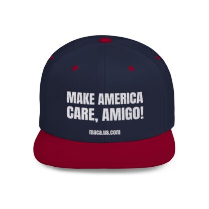 Flat Bill Snapback - MAKE AMERICA CARE, AMIGO! - Image 13