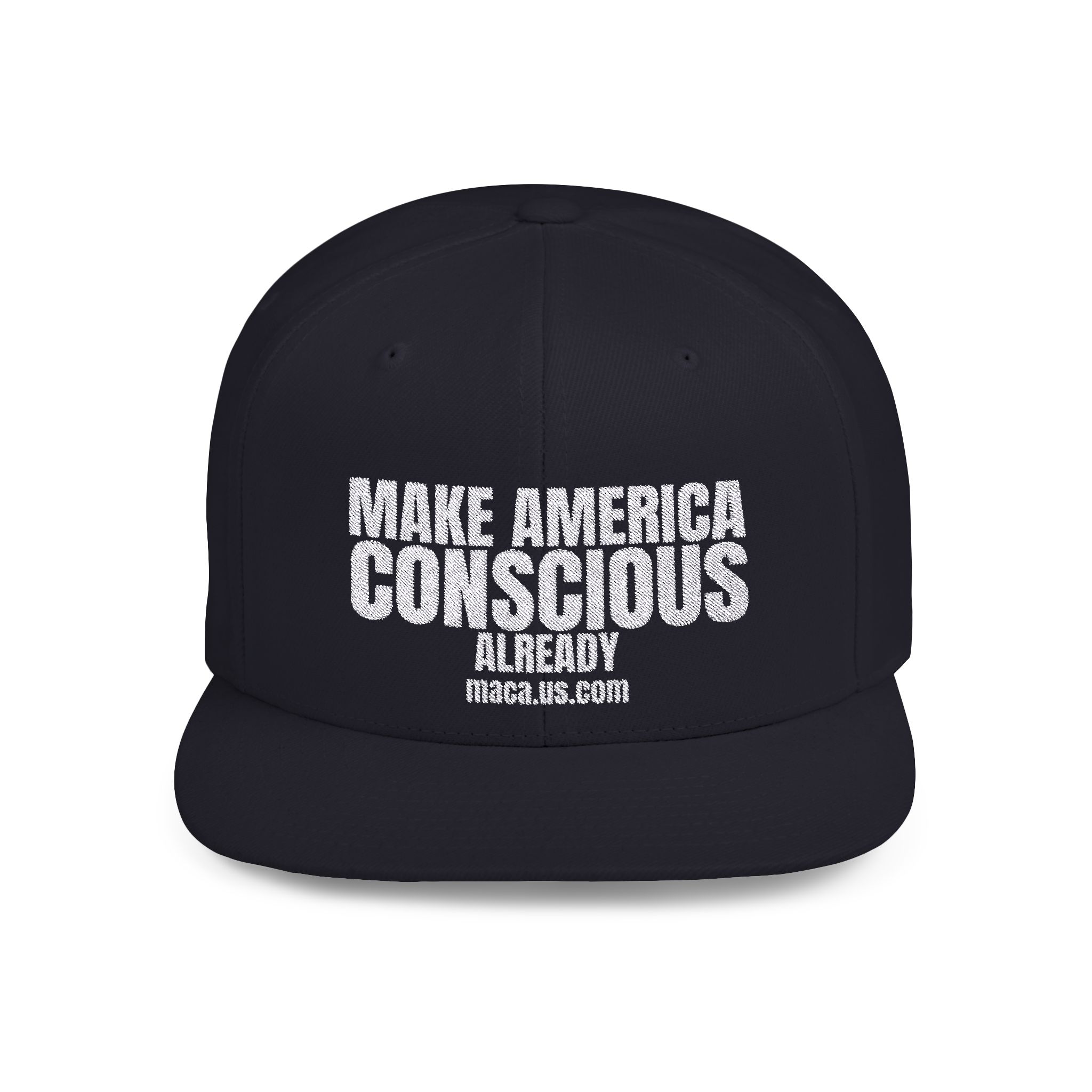 Flat Bill Snapback - MAKE AMERICA CONSCIOUS ALREADY - Image 8
