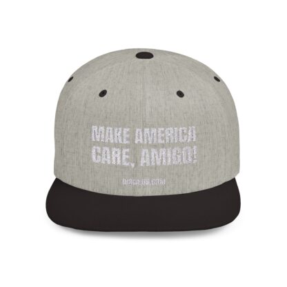 Flat Bill Snapback - MAKE AMERICA CARE, AMIGO! - Image 9