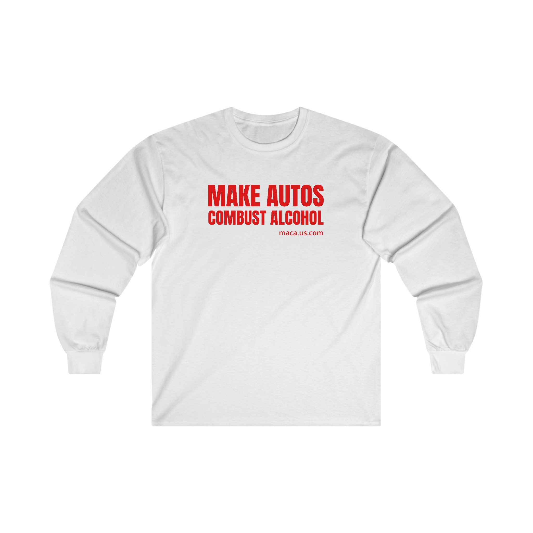 Unisex Ultra Cotton Long Sleeve Tee - MAKE AUTOS COMBUST ALCOHOL - Image 3