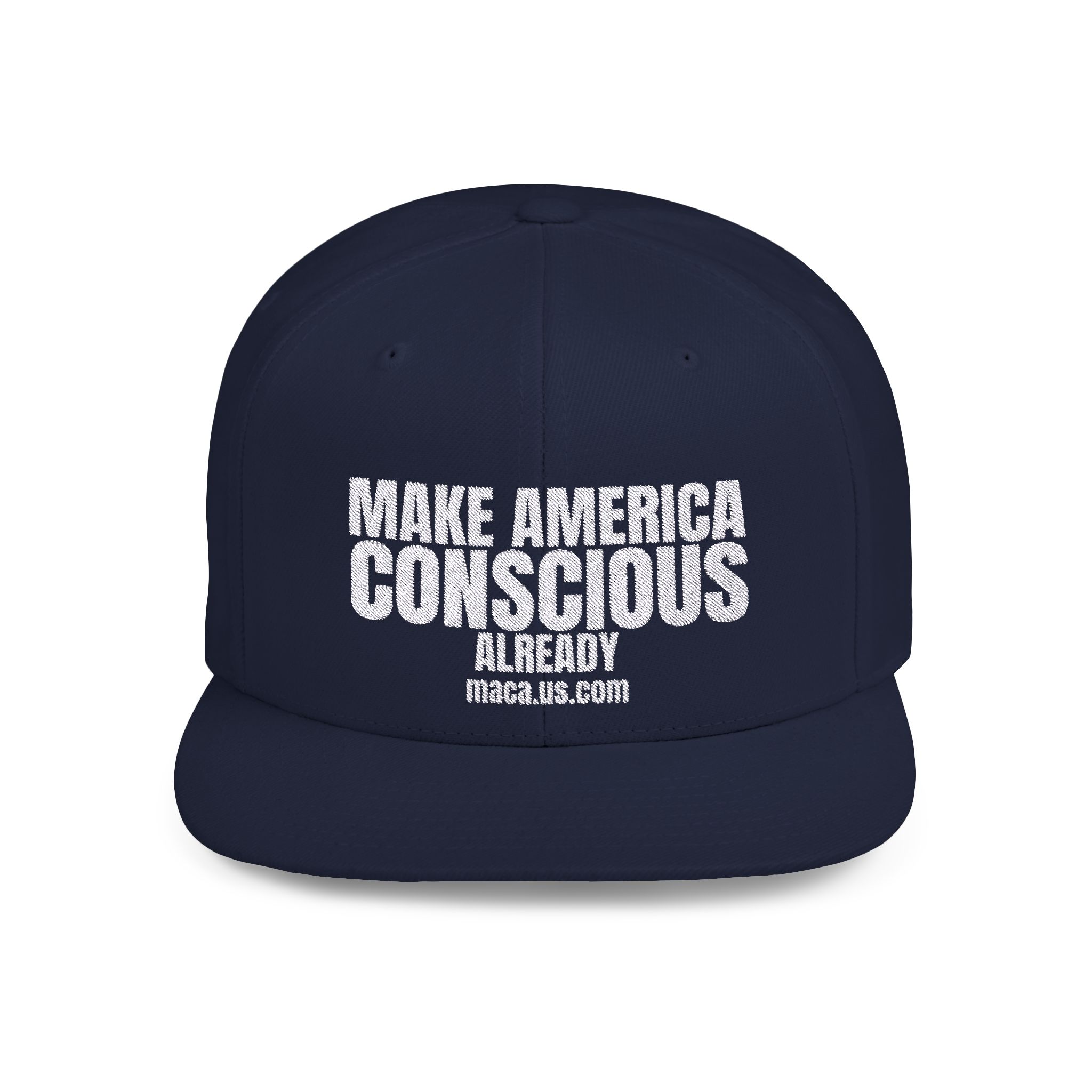 Flat Bill Snapback - MAKE AMERICA CONSCIOUS ALREADY - Image 12