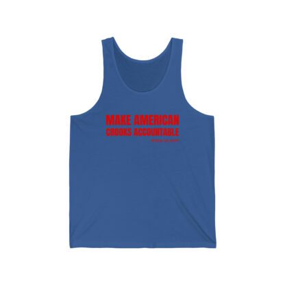 Unisex Jersey Tank - MAKE AMERICAN CROOKS ACCOUNTABLE - Image 6