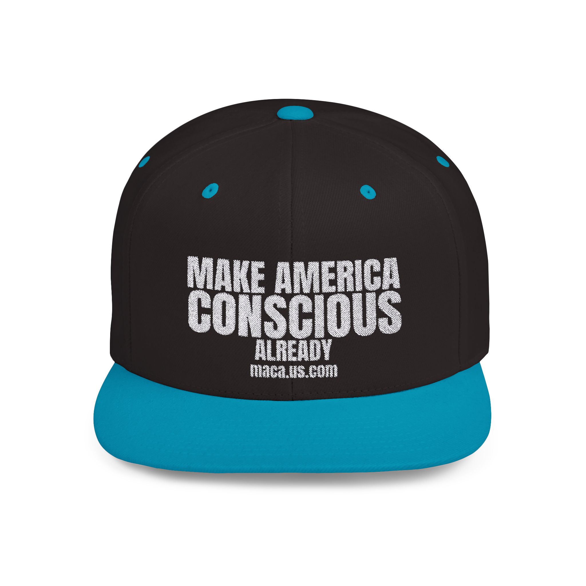 Flat Bill Snapback - MAKE AMERICA CONSCIOUS ALREADY - Image 5
