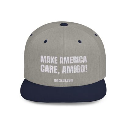 Flat Bill Snapback - MAKE AMERICA CARE, AMIGO! - Image 11
