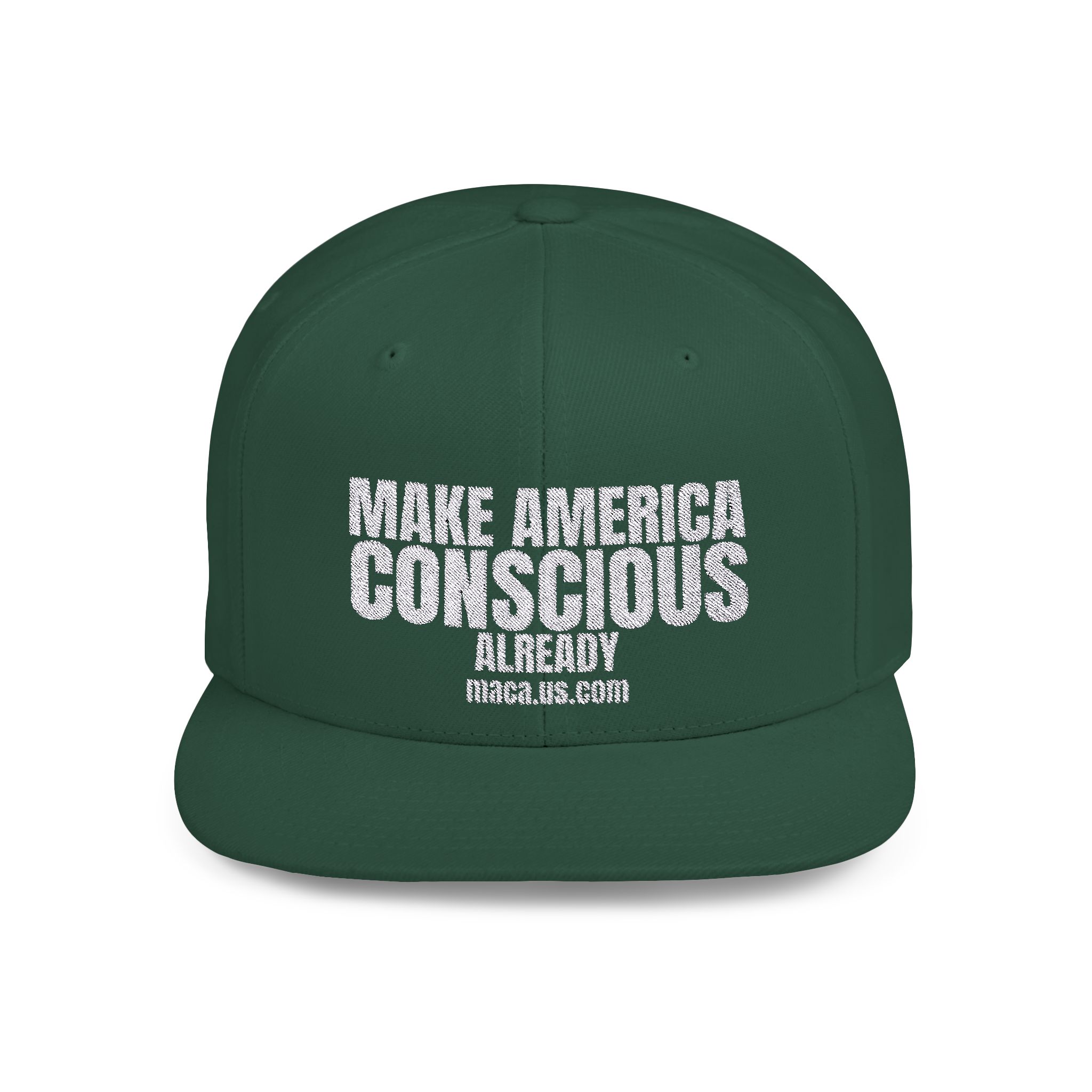 Flat Bill Snapback - MAKE AMERICA CONSCIOUS ALREADY - Image 14
