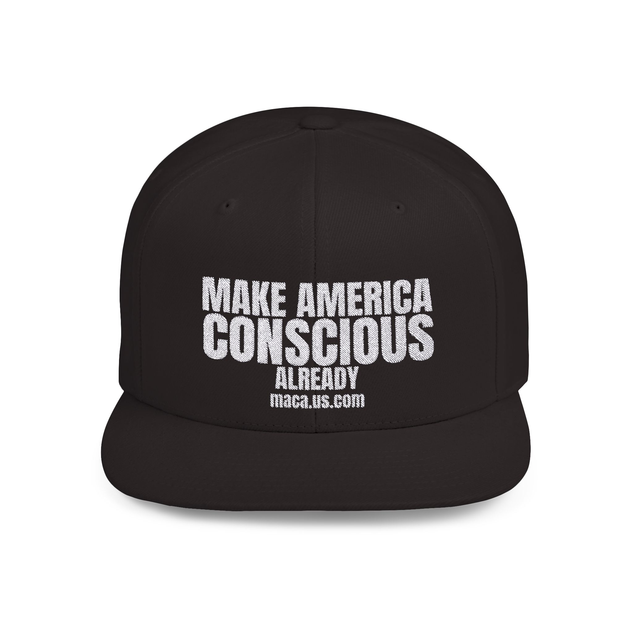 Flat Bill Snapback - MAKE AMERICA CONSCIOUS ALREADY - Image 2