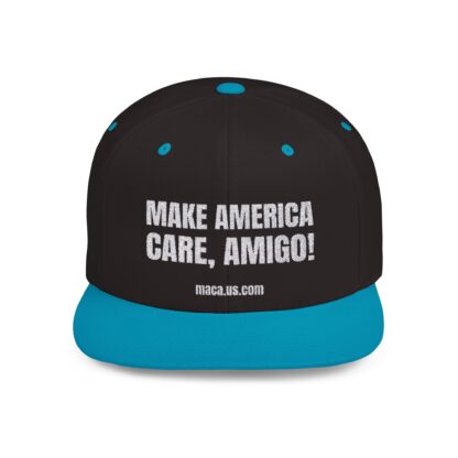 Flat Bill Snapback - MAKE AMERICA CARE, AMIGO! - Image 5