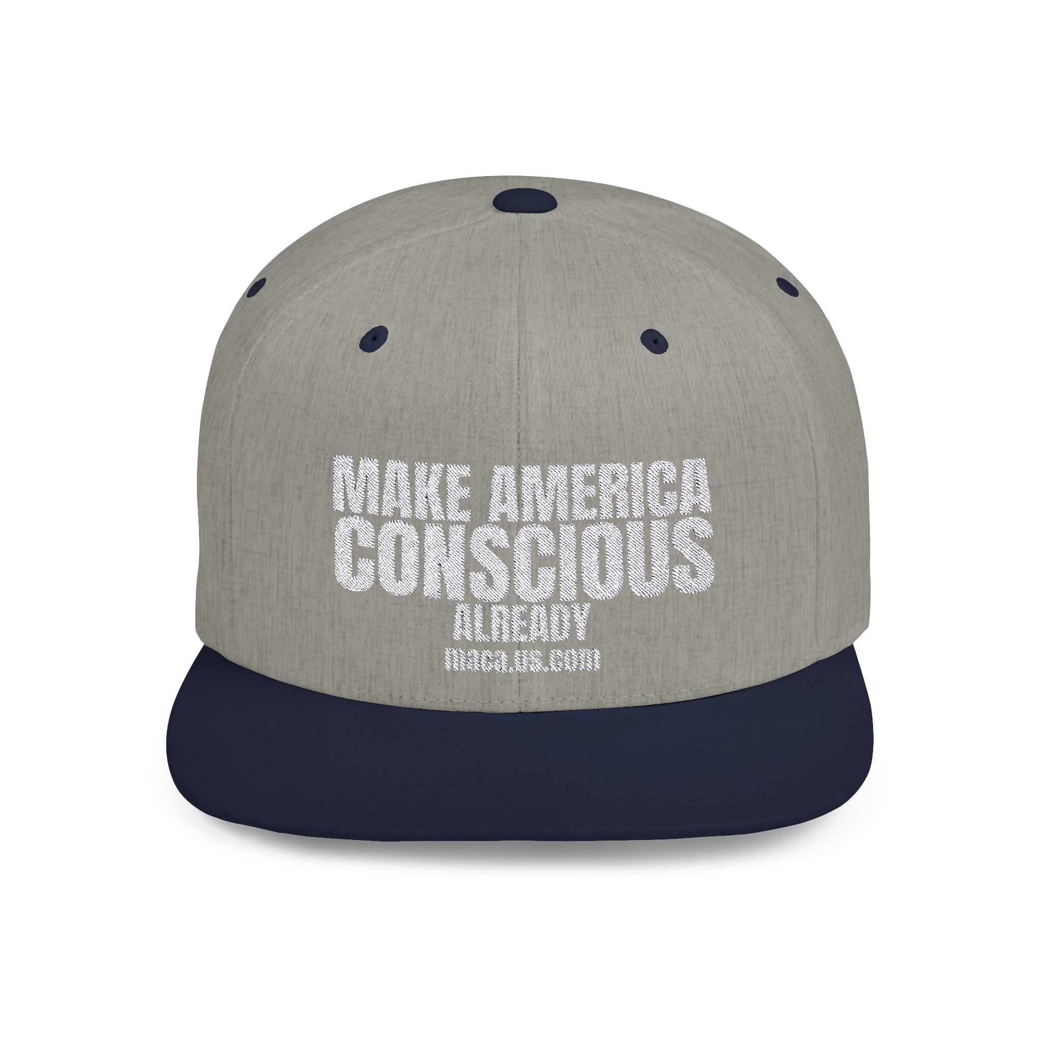 Flat Bill Snapback - MAKE AMERICA CONSCIOUS ALREADY - Image 10