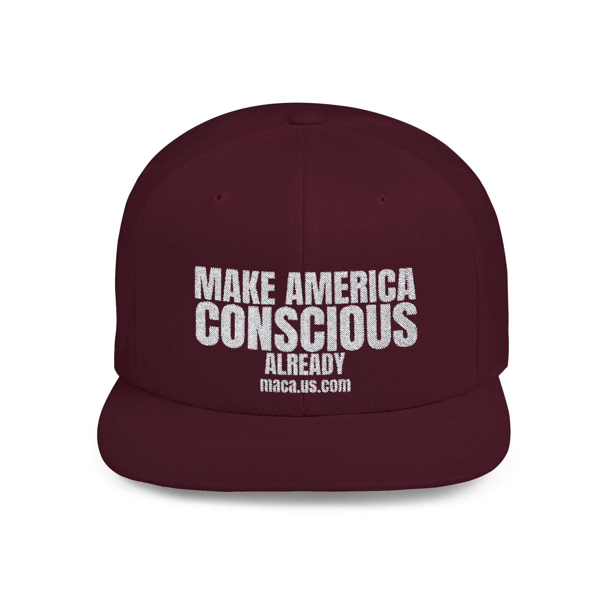 Flat Bill Snapback - MAKE AMERICA CONSCIOUS ALREADY - Image 11