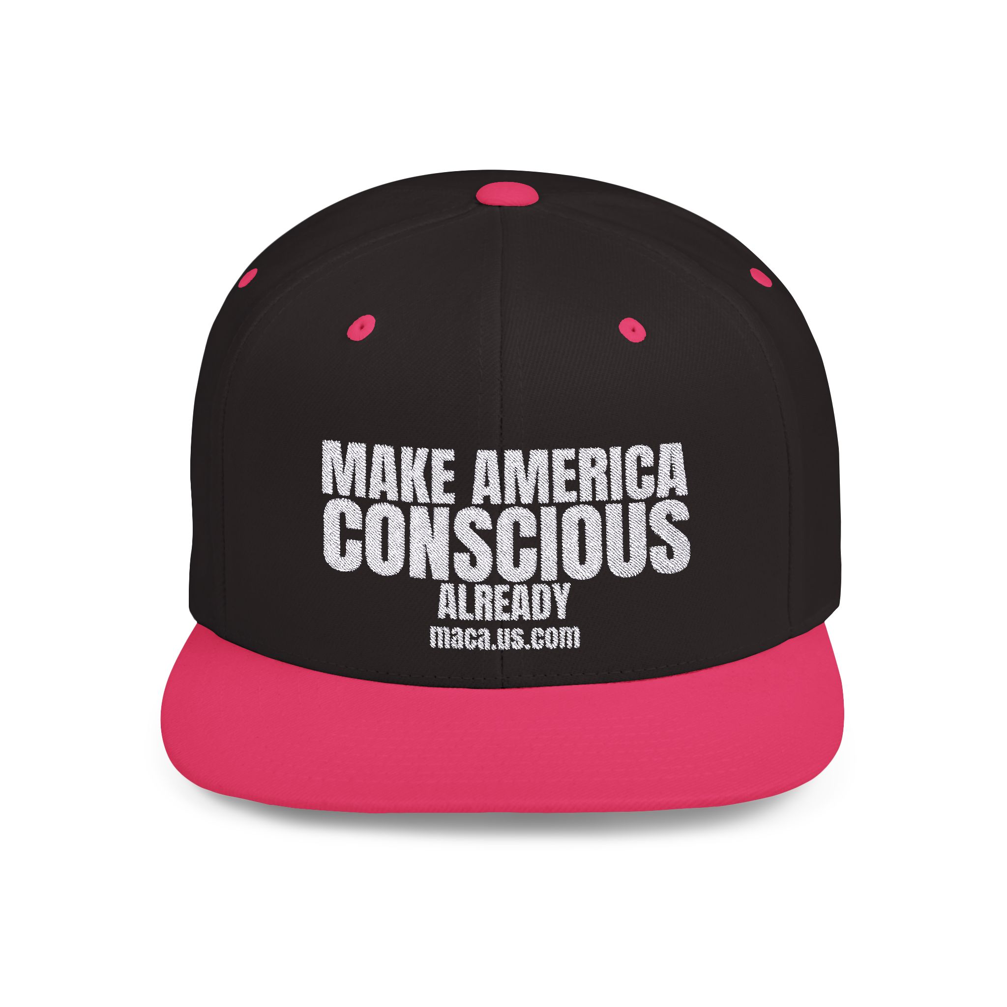 Flat Bill Snapback - MAKE AMERICA CONSCIOUS ALREADY - Image 3