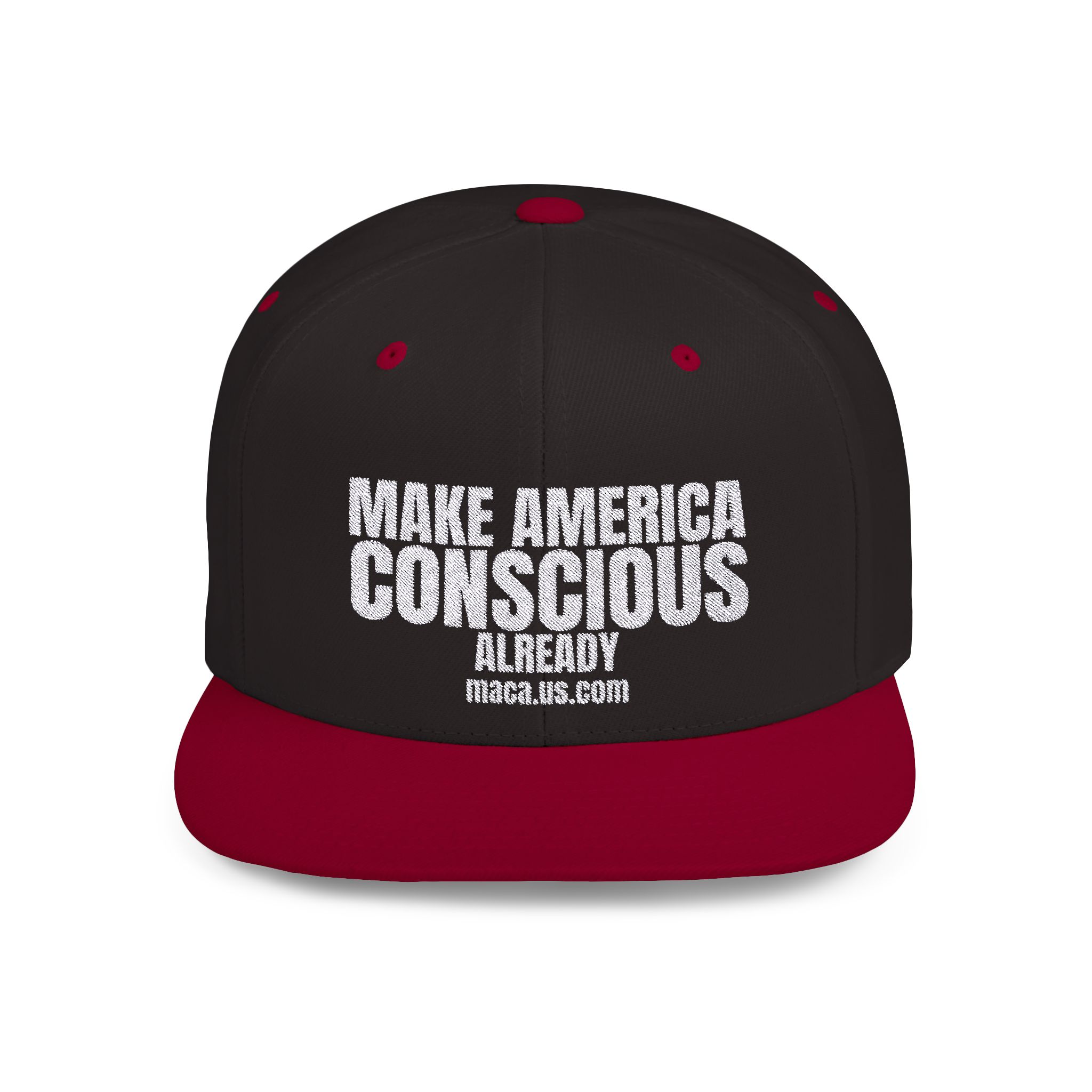 Flat Bill Snapback - MAKE AMERICA CONSCIOUS ALREADY - Image 4