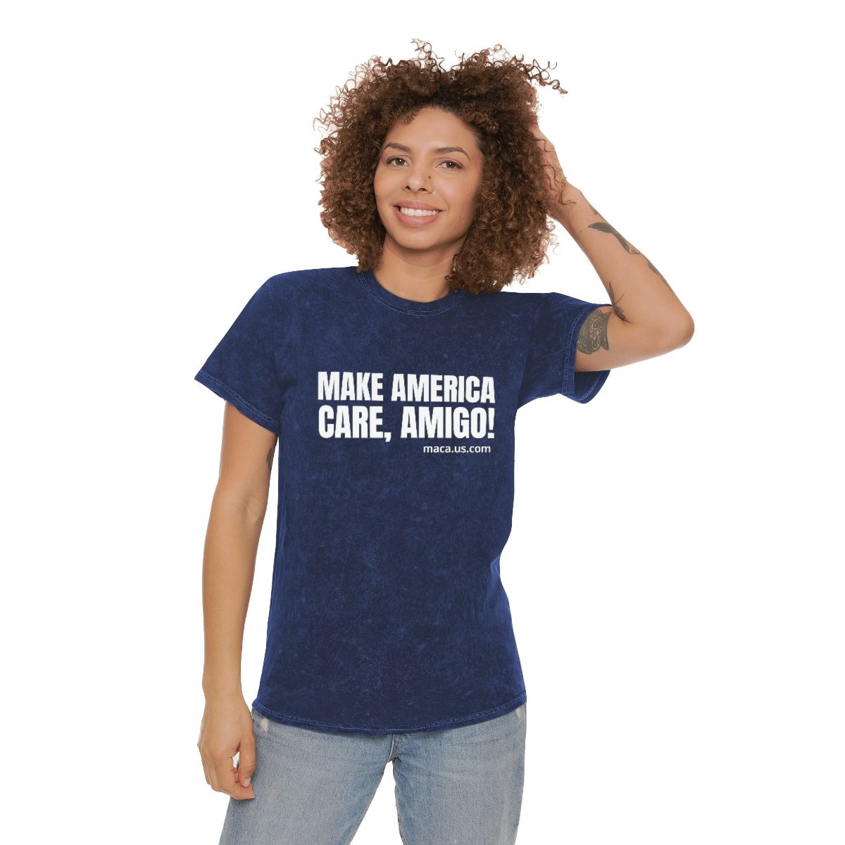Unisex Mineral Wash T-Shirt - MAKE AMERICA CARE, AMIGO! - Image 9
