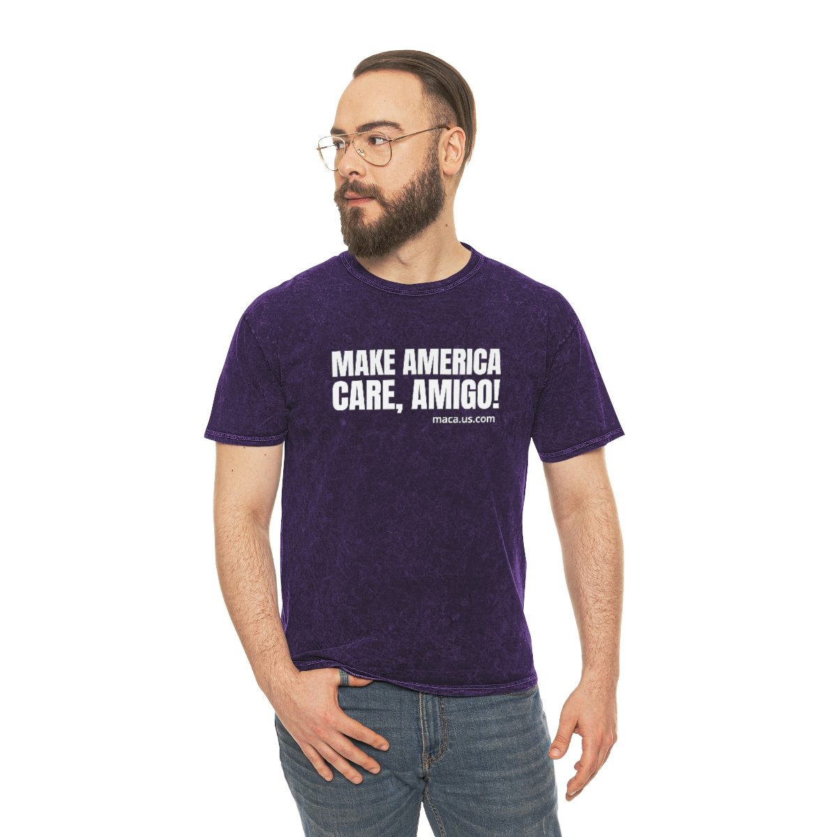 Unisex Mineral Wash T-Shirt - MAKE AMERICA CARE, AMIGO! - Image 11