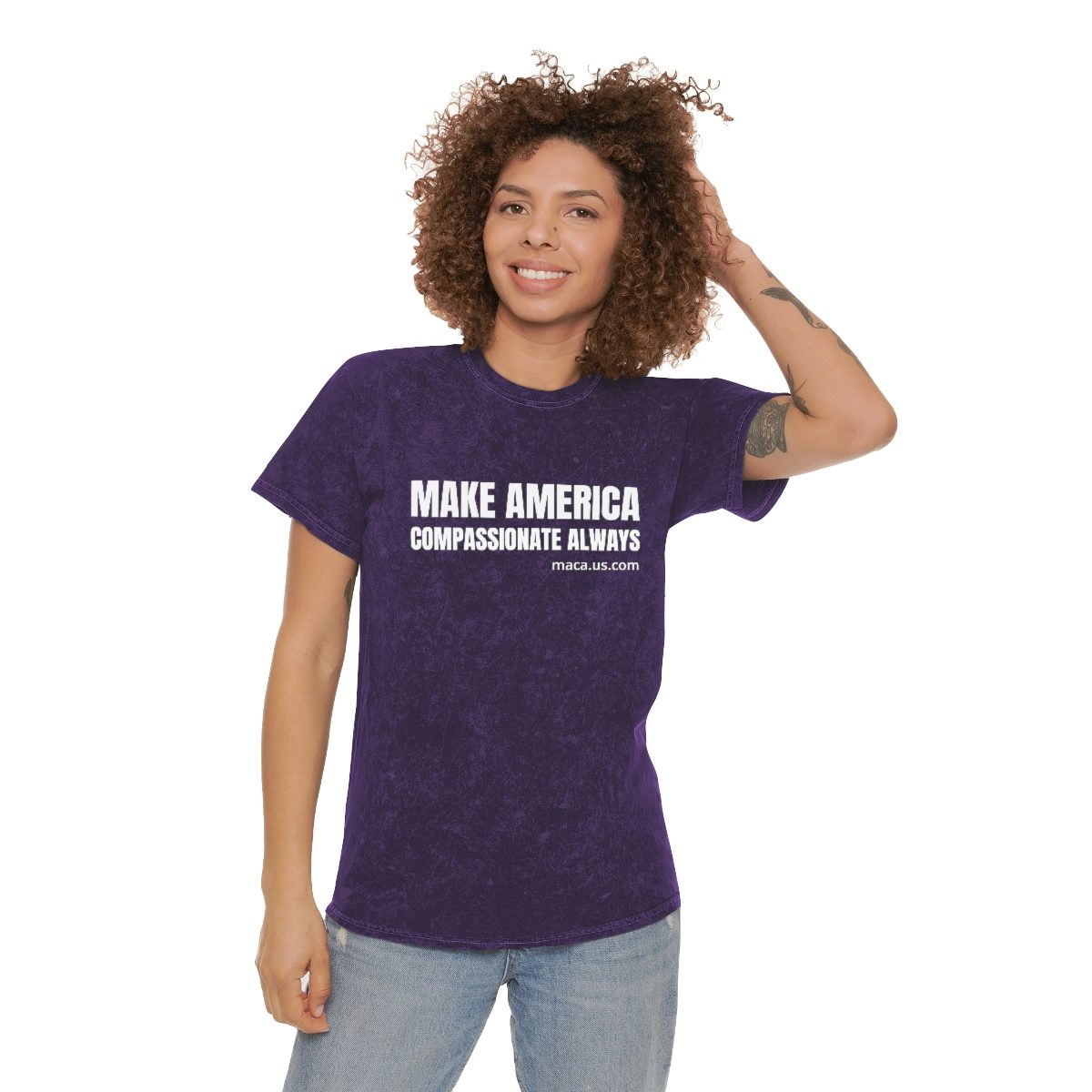 Unisex Mineral Wash T-Shirt - MAKE AMERICA COMPASSIONATE ALWAYS - Image 12